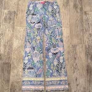 Lilly Pulitzer Floral Patterned Wide-Leg Pants- Small